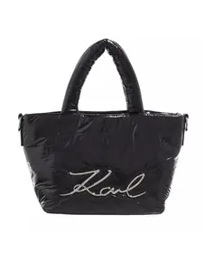 Мягкая нейлоновая сумка-тоут Signature SM черного цвета Karl Lagerfeld, черный