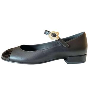 CHANEL Черные женские туфли балетки Flat Mary Jane