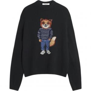 Толстовка с длинными рукавами и круглым вырезом Maison Kitsuné Maison Kitsune, черный