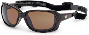 Женские солнцезащитные очки Harley-Davidson Fire Bird с ремешком на голову, блестящая черепаховая оправа, Brown