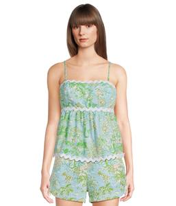 Топ Lilly Pulitzer Jaydis Top, Fresh Water Blue Sunbathers Bliss