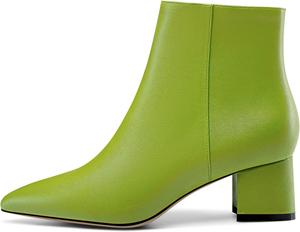 Женские ботинки Castamere с широким каблуком, заостренным носком, на молнии, высота каблука 5 см, Green A