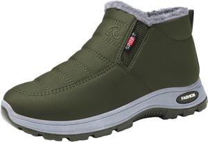 Теплые зимние ботинки, легкие с мехом, пушистые, с поддержкой свода стопы, на легкой шнуровке, для походов, унисекс Generic, зеленый