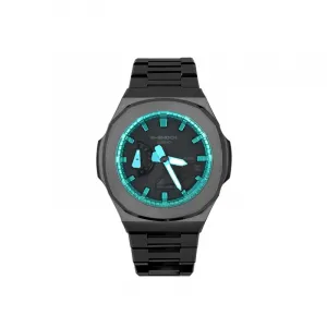 Часы Casio G-Shock Analog-Digital 2100 Series, арт. GA-2100-1A1, черный наутилус/чернильно-зеленый