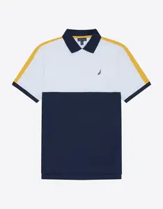 Мужская классическая рубашка поло с коротким рукавом Nautica, тёмно-синий