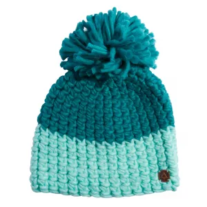Женская вязаная шапка-бини Natasha с помпоном Coal, Mint
