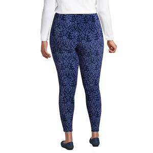 Спортивные трикотажные вельветовые леггинсы больших размеров Lands' End с высокой талией Lands' End, серый