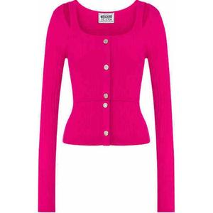 Топ Jeans Knitted Long sleeve Polo Collar MOSCHINO, розовый