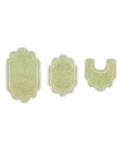 Набор из 3 ковриков для ванной комнаты Allure Home Weavers, зеленый