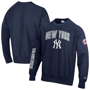 Мужской свитшот New York Yankees Reverse Weave Chenille цвета морской волны Champion