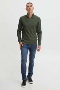 Пуловер CASUAL FRIDAY Troyer Sebastian waffle halfzip sweatshirt 20504420, зеленый