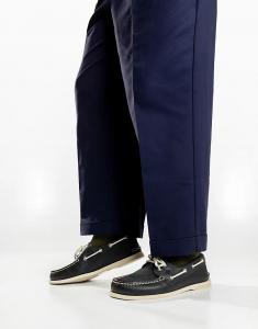 Туфли-лодочки Sperry Authentic с двумя парами люверсов темно-синего цвета