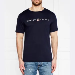 Футболка стандартного кроя с принтом и графикой Gant, синий