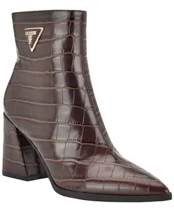 Женские ботильоны Lusera с расклешенным каблуком и квадратным носком Guess, коричневый