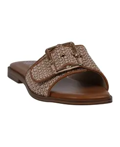 Женские плоские сандалии Indie Woven с пряжкой GC Shoes, коричневый/бежевый