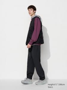 Легкие брюки heattech эластичные в 2 стороны, длинные Uniqlo, черный