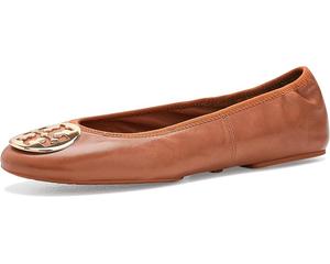 Женские балетки Tory Burch Reva Travel, Pecan Praline/Gold