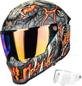 Шлем мотоциклетный ILMMF509, оранжевый