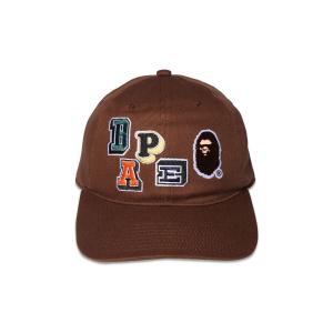 Кепка патч-панели BAPE Multi Fonts, коричневая