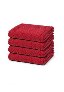 Набор полотенец Ross Sensual Skin Zopf, 4 штуки, 100x50 см, красный