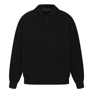 Рубашка the black collection knit polo shirt 'jet black' Fear Of God Essentials, черный