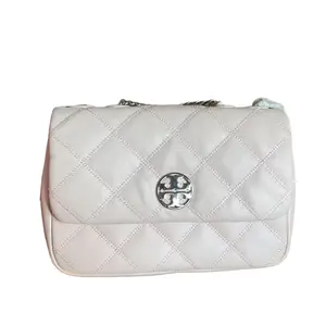 TORY BURCH Цепной наплечный ремень кроссбоди маленький женский розовый