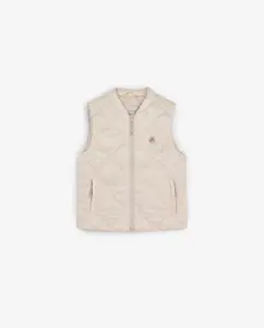 Стеганый жилет для девочки с вышитым логотипом Scalpers, белый