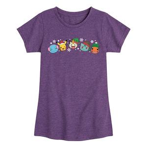 Футболка с новогодним принтом Pokémon для девочек Licensed Character, Heather Purple