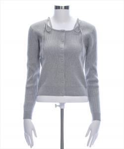 Вязаный кардиган с лентой на плечах