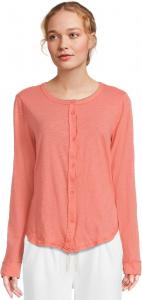 Свитер Mod-o-doc Long Sleeve Exposed Seams Button-Up Slim Cardigan, Coral Bliss