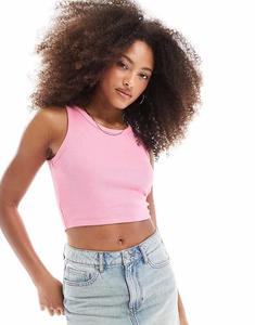 Укороченный топ JJXX Fallon в рубчик розового цвета