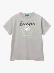 Детская футболка с круглым вырезом Benetton, Grey