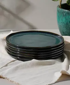 Керамические обеденные тарелки-буферы, набор из 6 шт. Porto Brasil, breeze