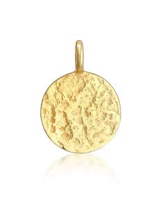 Elli Кулон из серебра 925 пробы с геометрическим узором, диск в золотом исполнении