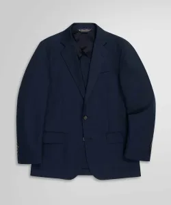 Классический однобортный пиджак без каркаса из полиэстера и хлопкового поплина с двумя пуговицами Brooks Brothers, цвет Navy