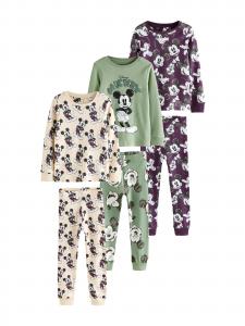 Next Пижама в цветах песочный, светло-зеленый, баклажановый