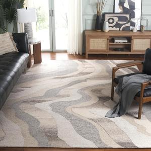 Ковер SAFAVIEH, 275 x 366 см, коллекции Ebony - бежевый и айвори, ручной работы из шерсти, идеально для гостиной, столовой, спальни (EBN529B)