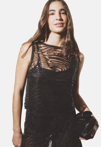 Топ NA-KD BEADED BOAT NECK , Black