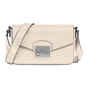 MONTBLANC Сумка-мессенджер мини женская из зерненой кожи коровы бежевый туман