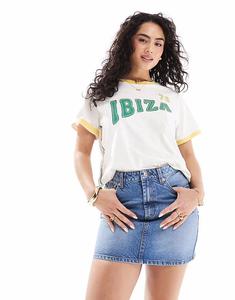 Мини-юбка с завышенной талией ASOS DESIGN в цвете «полустираный»