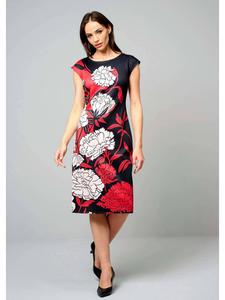 Alba Moda Трикотажное платье из комфортной ткани «скуба» черного цвета