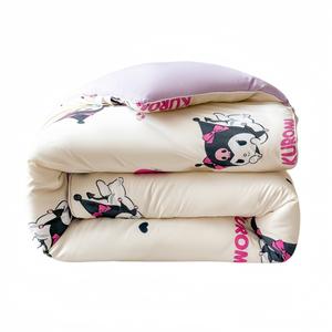 Облачное мягкое стеганое одеяло, односпальное и двуспальное для студенческого общежития, весенне-осеннее одеяло для зимы Sanrio, Heart Kuromi