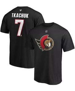 Мужская черная футболка Brady Tkachuk Ottawa Senators с аутентичным именем и номером Stack Fanatics