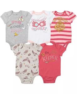 Хогвартс для маленьких девочек [Размер Диапазон Описание1] 5 комплектов боди с короткими рукавами [Размер Описание1] Harry Potter, мультиколор