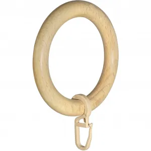 Кольцо для штор GARESA «деревянное кольцо с крючками», (20 шт.), для диаметров до 35 мм, легко устанавливается, цвет natur