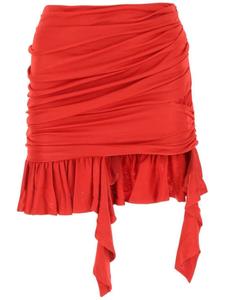 Мини-юбка с оборками ANDREĀDAMO, красный