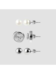 Adeliás Женские серьги - Серьги-гвоздики из нержавеющей стали серебристого цвета