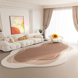 Y U-LIVE Ковер 120х160 см для гостиной/спальни нестандартной формы, из искусственного кашемира, молочно-кофейного цвета, утолщенный