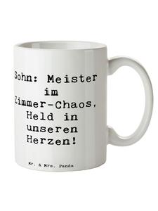 Кружка Сын Хаоса Герой с надписью на белом фоне Mr. & Mrs. Panda