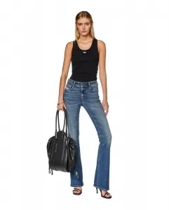 Женские расклешенные джинсы с низкой посадкой и эффектом потертости Diesel, синий